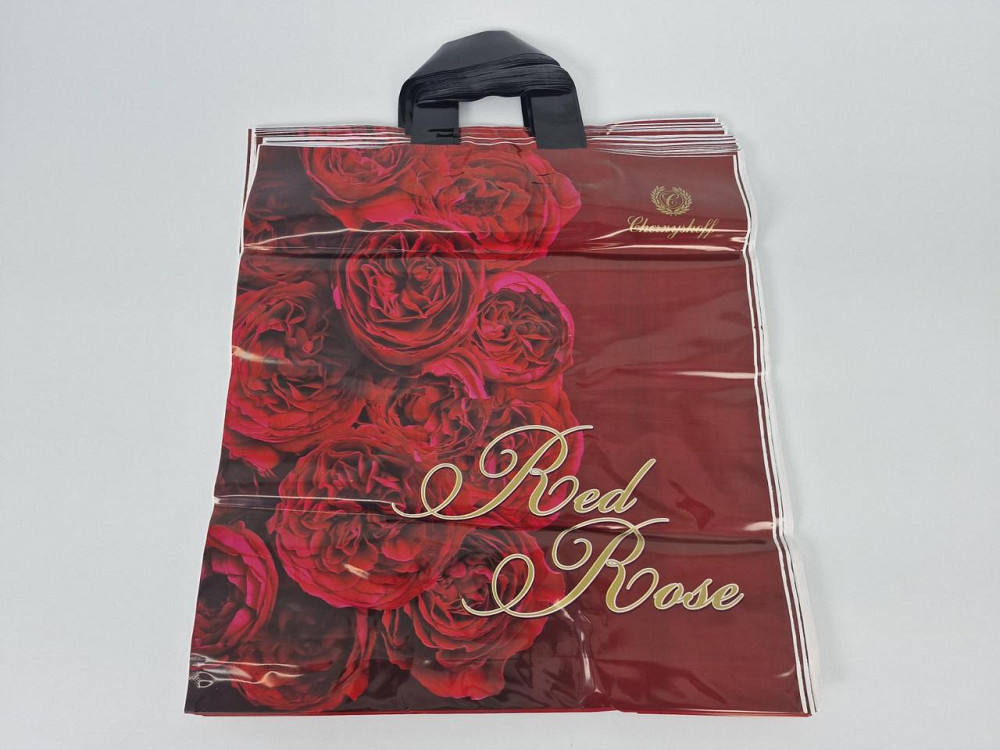 Пакет із петльовою ручкою 40*42 "Рози на червоному Ренпако (25 шт.) Харків - фото 1