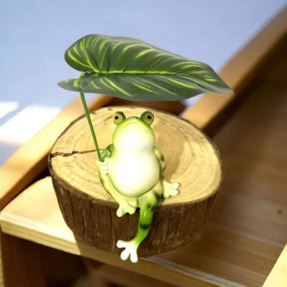 Садова фігурка Жаба під листом 28 х 12 Полістоун Одеса - фото 3