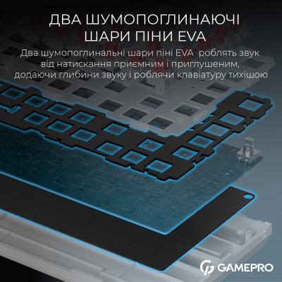 Клавіатура GamePro Asgard Valhalla MK160W Pro 75 RGB Wireless/Bluetooth/USB White (MK160W Pro) Вінниця - фото 4