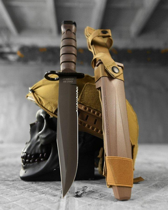 Ніж Combat OKC 3S coyot койот у пластиковому чохлі Одеса - фото 3