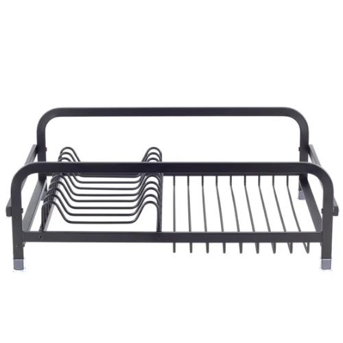 Сушарка для посуду 41,5*13,5*28см з піддоном алюміній чорний 0752 KAMILLE Житомир - изображение 6