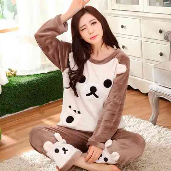 Женская тёплая махровая пижама Bear White XL Київ