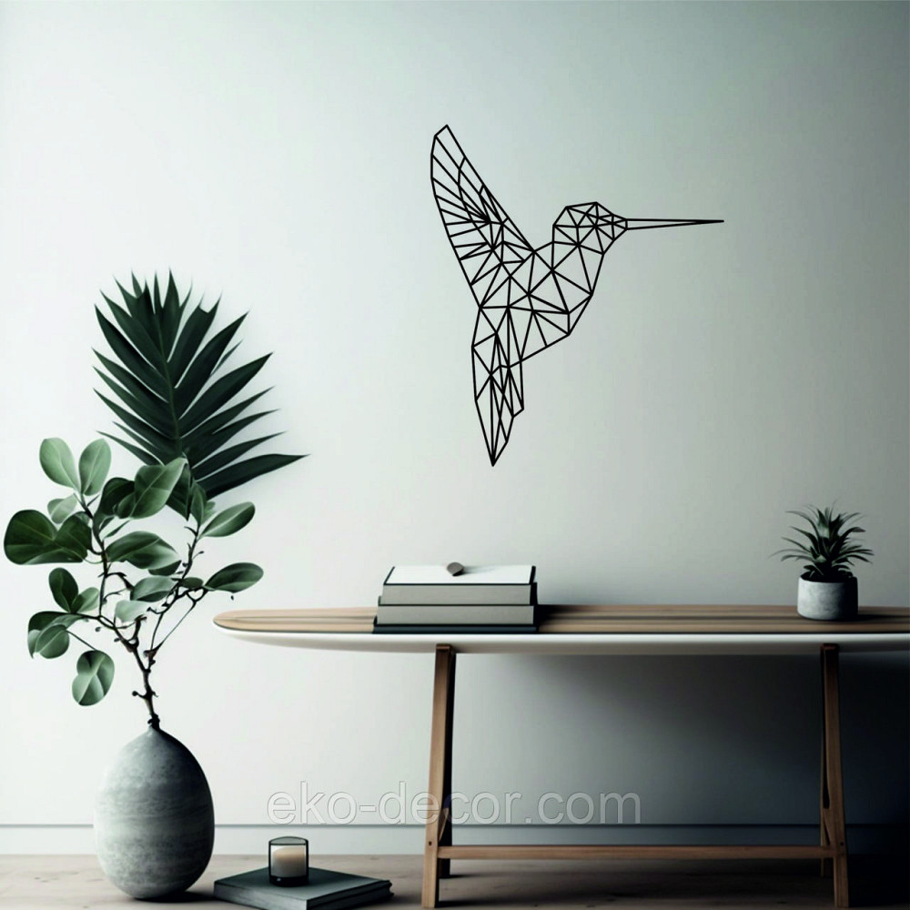 Настінний декор Панно «Колібрі» Декор на стіну 90*77 см, Чорний Київ - фото 4