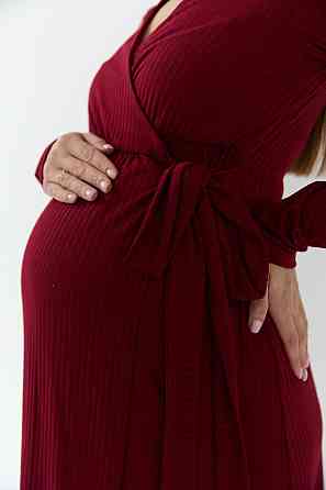 Сукня в рубчик для вагітних і годуючих Bondy Lullababe розмір XXL Бордовий Кривий Ріг