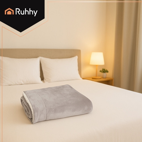 Двостороннє ковдру тепле 200х150 см Ruhhy (26293) Світло-сіре Нововолинськ - фото 4