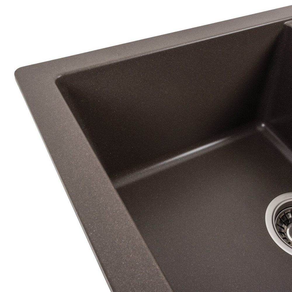 VALESO Гранітна мийка для кухні VALESO INTENSO 6550 матова Темна скеля Киев - изображение 5