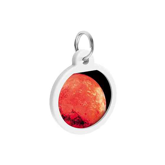 Адресник для собак і котів металевий WAUDOG Smart ID з QR паспортом, малюнок "Марс", коло, Д 25 мм Київ