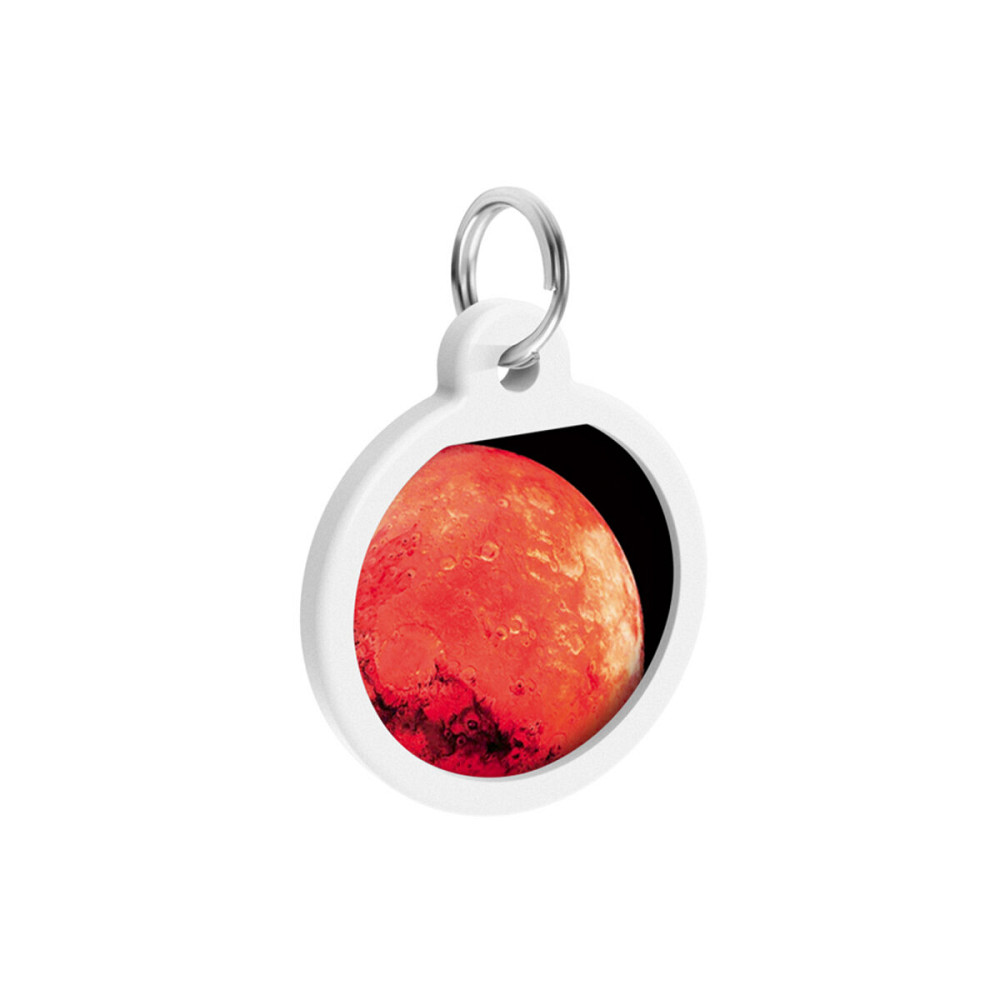 Адресник для собак і котів металевий WAUDOG Smart ID з QR паспортом, малюнок "Марс", коло, Д 25 мм Київ - фото 4