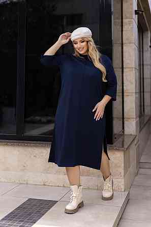 Трикотажное платье свободного кроя Berry 46-48, Темно-синий Киев