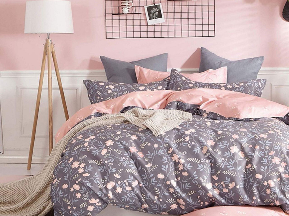 Ecotton Комплект постільної білизни Ecotton полуторний 150х215 см Квіточки сірий (24105) Коломыя - изображение 1