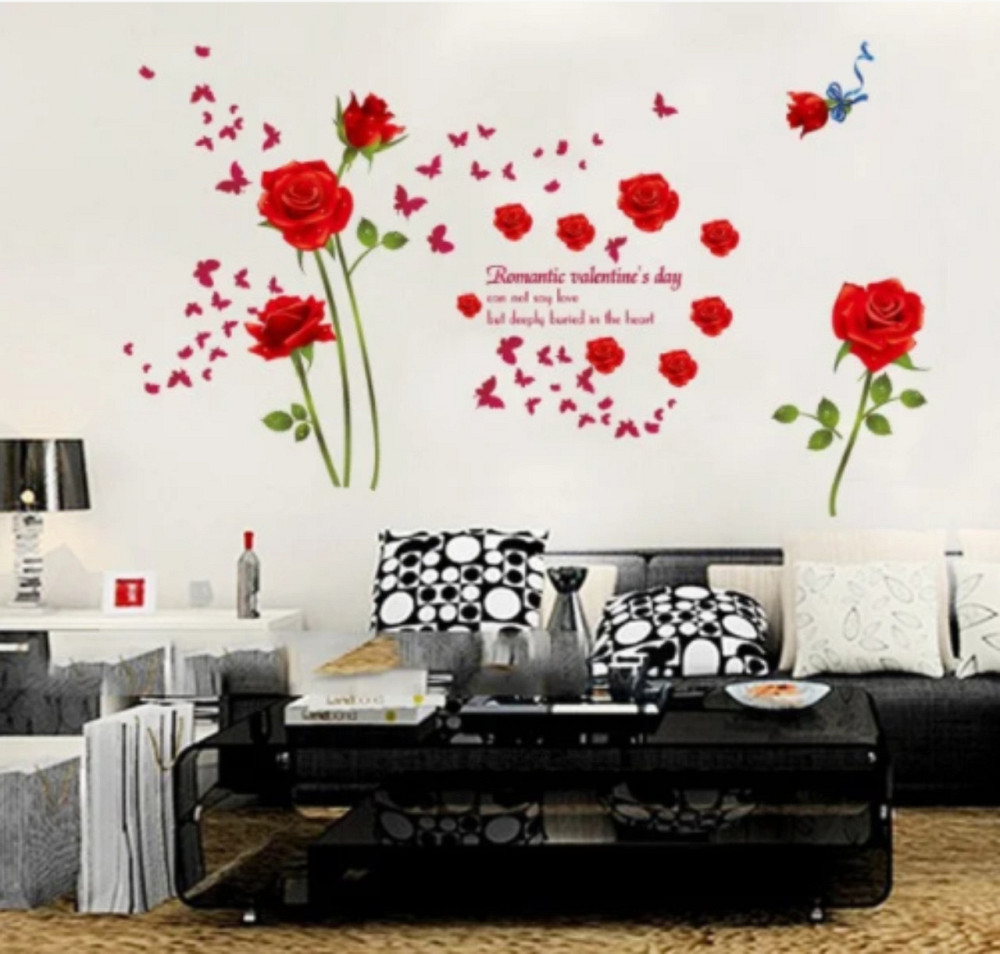 Наклейка декоративна Червоні троянди Київ - фото 4