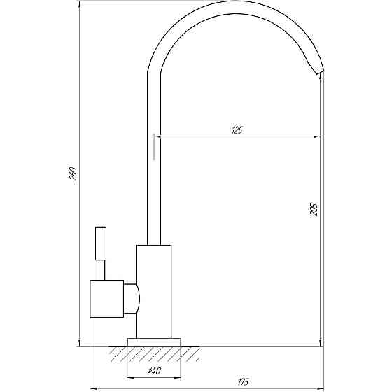 Кран для зворотнього осмосу Globus Lux ALPEN SBT1-55M-GP моно ГРАФІТ,Нержавійка з Quick Fitting (000022218) Київ