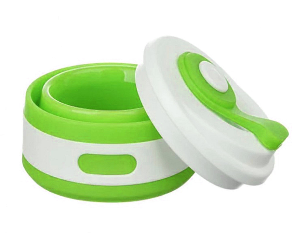 Стакан складной силиконовый 350 мл с крышкой салатовый Киев - изображение 4