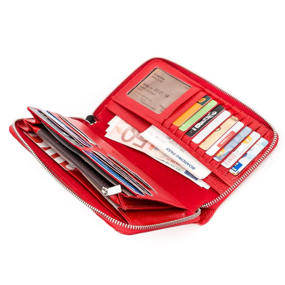 Кошелек-клатч женский кожаный Красный (KARYA) Киев - изображение 10