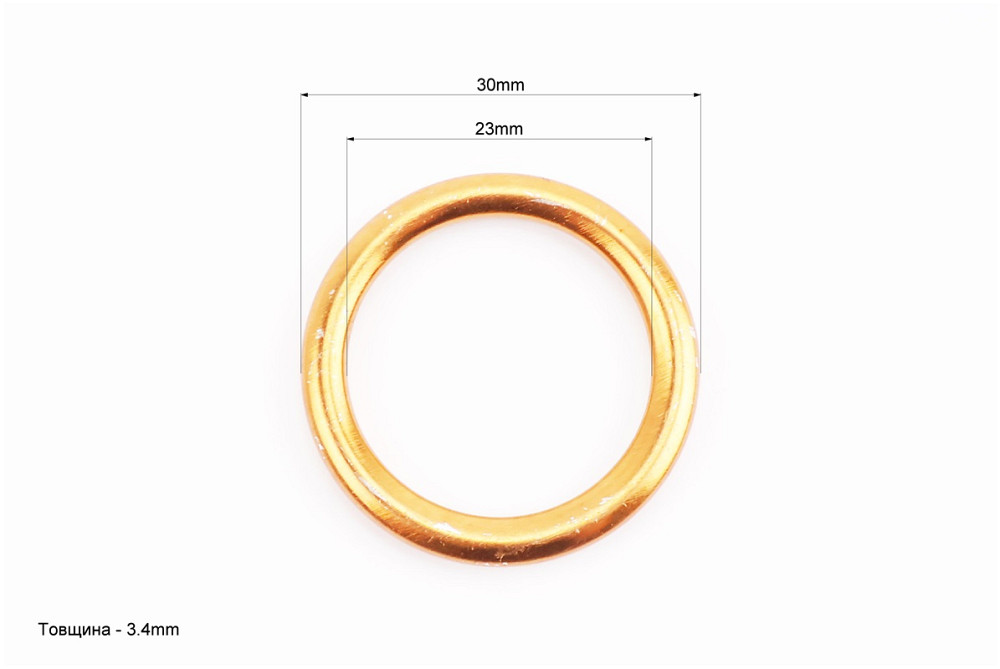 Прокладка глушника кругла (під гол. циліндра) "метал" 23x30mm, к-кт 10шт Киев - изображение 2