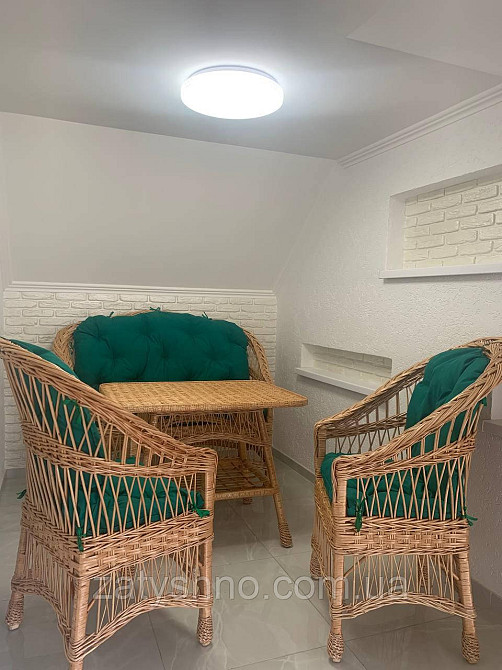 Дачні плетені меблі з лози | комплект меблів із лози | крісла диван та стіл від виробника Київ - фото 5