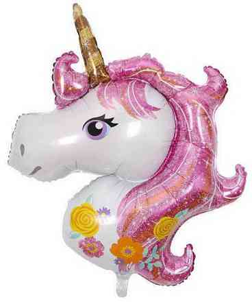 Фольгована куля 93х114 см Єдиноріг у квітах (54) в пакованні (1 пачка) Харків