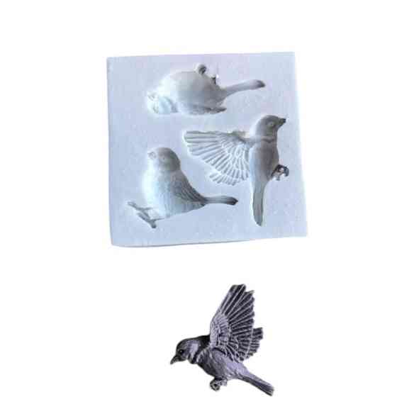 Силиконовый молд птицы 6 на 6 см серый Киев