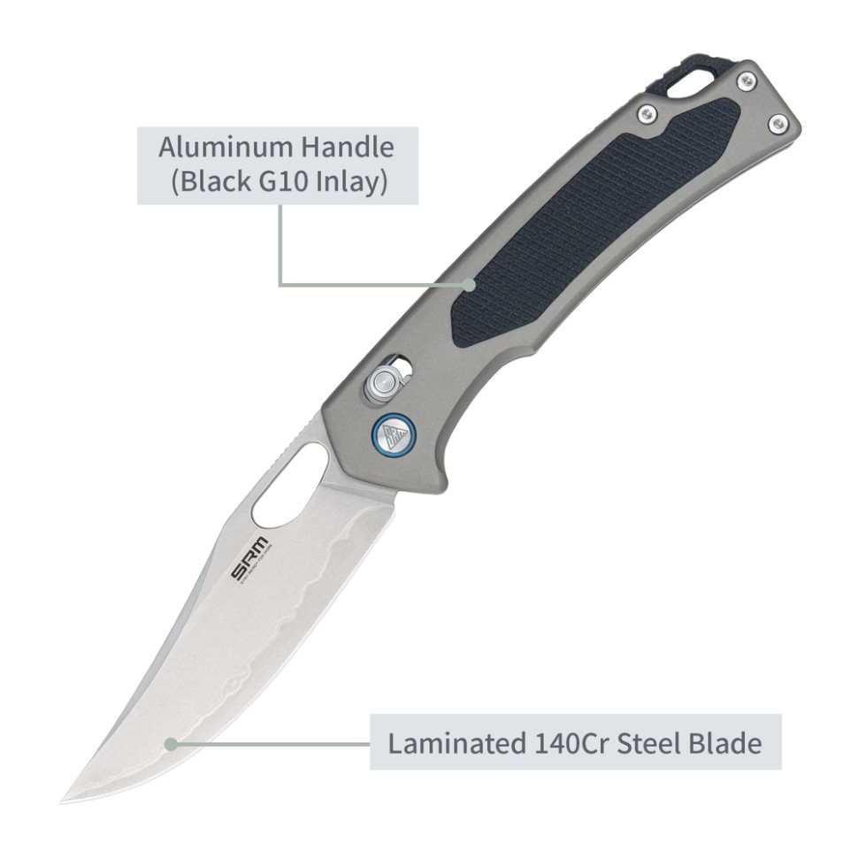 Нож складной SRM Retriever 9203-AK, черно-серый Киев - изображение 9