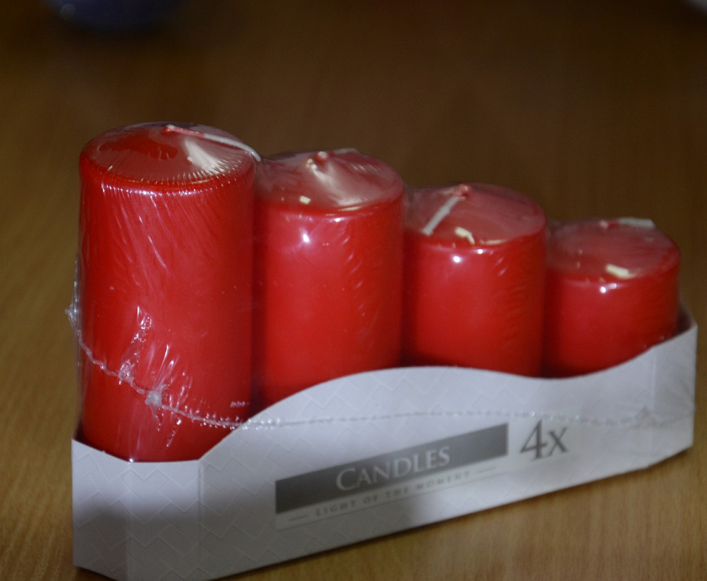 Набір свічок 4 шт. циліндр Bispol AURA Candles Червоні (sw50/4-030) Луцьк - фото 6