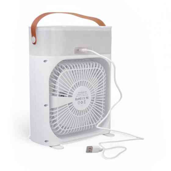 Вентилятор Air Cooler Fan USB с увлажнителем воздуха и подсветкой (Белый) Винница
