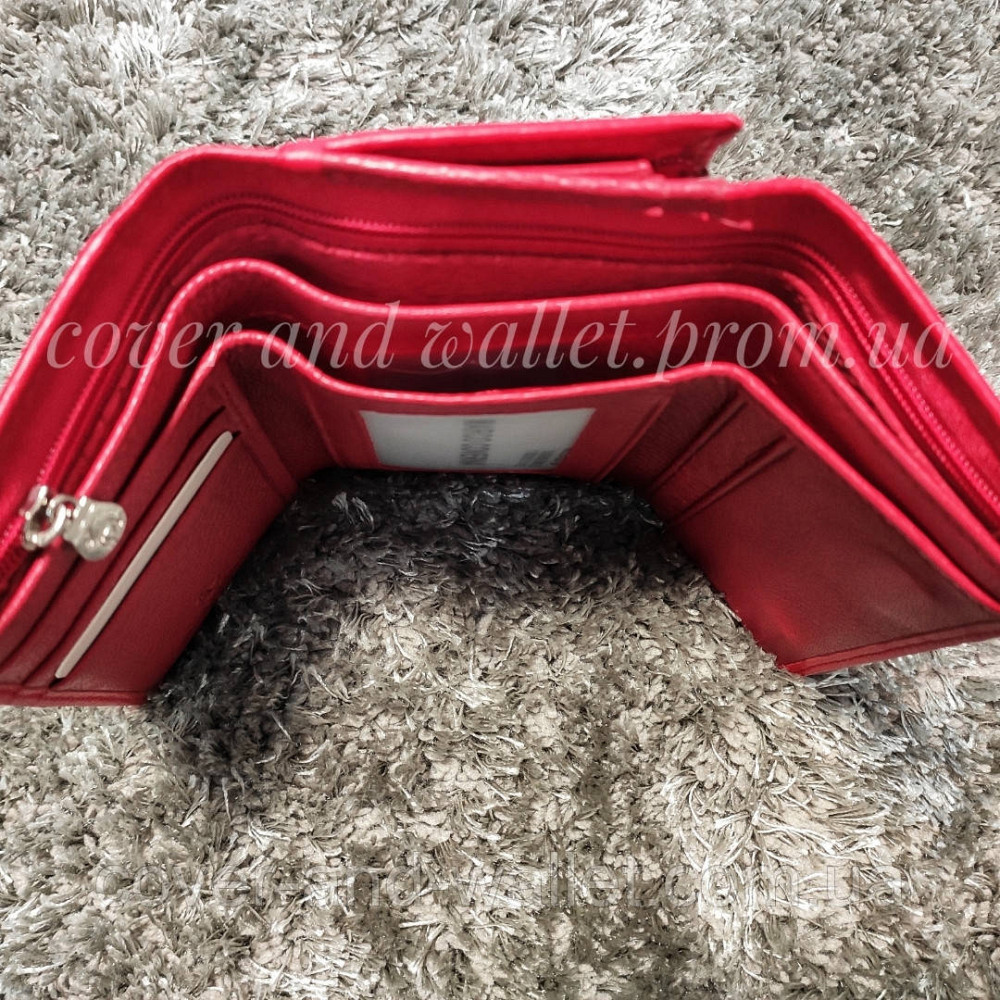 Червоний жіночий гаманець середнього розміру на магнітах Marco Coverna MC 1418 Київ - фото 4