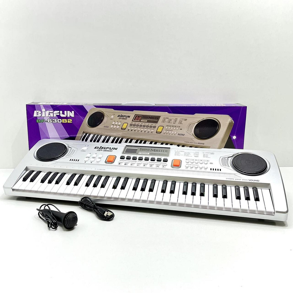 Синтезатор дитячий із мікрофоном 61 клавіша Сірий (BF-630B2) Чернигов - изображение 1
