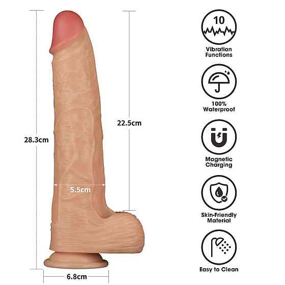 Реалістичний вібратор - Vibrating Power Basics Cock 11" Sex Aura Київ