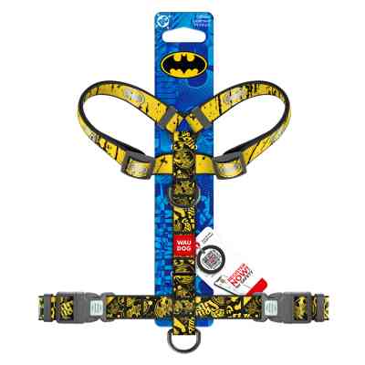 Шлея для собак WAUDOG Nylon H-подібна з QR-паспортом "Бетмен Ескіз", світловідбивна L (345-1081) Вінниця