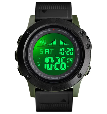 Чоловічий наручний годинник Skmei 1476 (Зелений із білим циферблатом) Вінниця