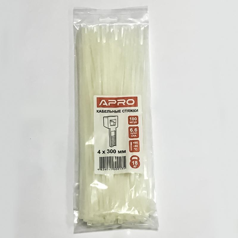 Хомут пластиковий 4*300 мм бiлий, 100 шт Харків - фото 1