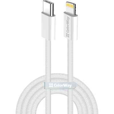 Дата кабель USB-C to Lightning 1.0m 27W grey ColorWay (CW-CBPDCL061-GR) Винница