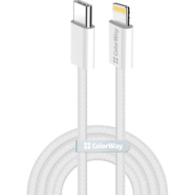 Дата кабель USB-C to Lightning 1.0m 27W grey ColorWay (CW-CBPDCL061-GR) Вінниця - фото 1