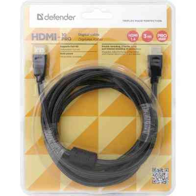 Кабель мультимедийный HDMI M to HDMI M 3.0m V1.4 Defender (87434) Винница