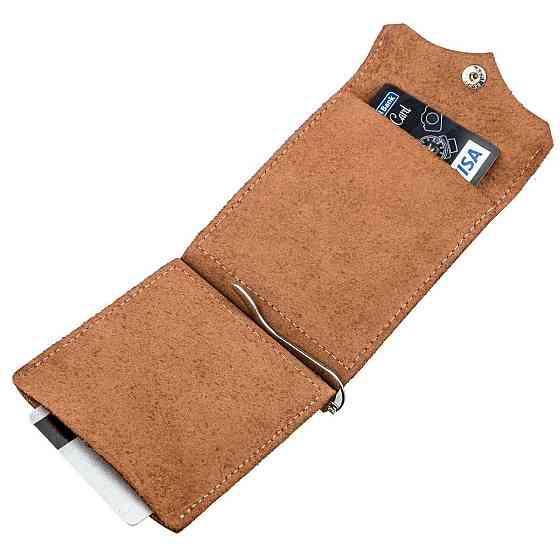 Компактный зажим для денег винтажный Рыжий (GRANDE PELLE) Киев