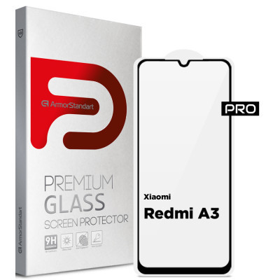 Скло захисне Armorstandart Pro Xiaomi Redmi A3 Black (ARM74453) Вінниця - фото 1