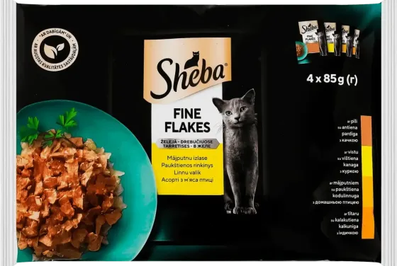 Влажный корм Sheba (Шеба) для взрослых кошек с мясом птицы в желе 4 х 85 г Винница