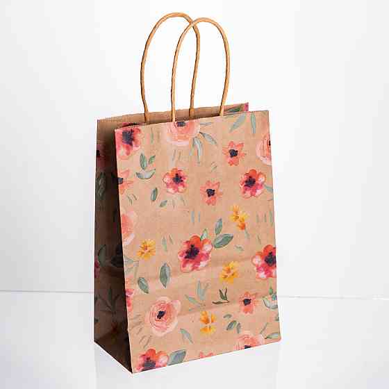 Набір подарункових крафтових пакетів з паперу 12 (шт.) гарні пакети для подарунків 15×8×21 (см) HP-10359-6R Коломия