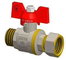 Кран кульовий прямий з накидною гайкою SOLOMON 3/4″ ЗВ PN40 (V5003-S) (000031954) Київ