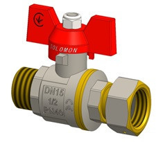 Кран кульовий прямий з накидною гайкою SOLOMON 3/4″ ЗВ PN40 (V5003-S) (000031954) Киев - изображение 1