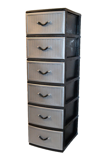 Комод пластиковий Style black (Стиль) 6 ящиків 48х38х134 Одеса - фото 3