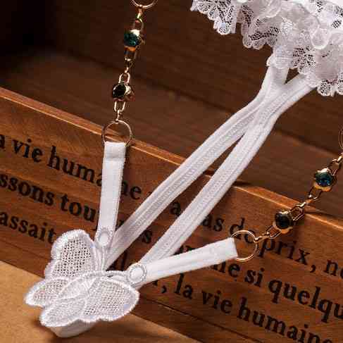 Еротичні трусики з метеликом білі унісекс - розмір універсальний, (на резинці) Київ