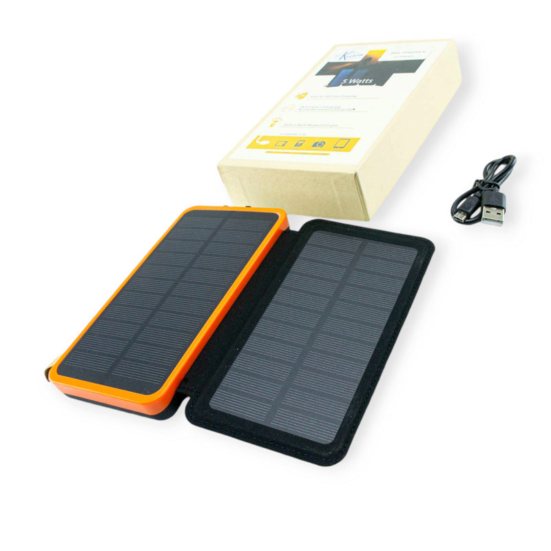 Повербанк 20000 mAh плюс 2 солнечные панели, 2 USB выход, заряд через MicroUSB Мукачево - изображение 1