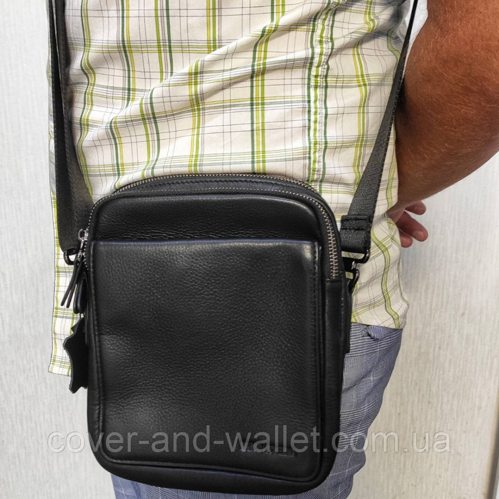 Мужская кожаная сумка на две молнии с клапаном на магнитах Marco Coverna 1538-40L Киев - изображение 1