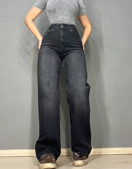 Джинси жіночі Q-4 Denim 561-70 палаццо рівні від стегна стрейчеві комфорт, чорний, 26, 26, 70 см, 10 Одеса - фото 9