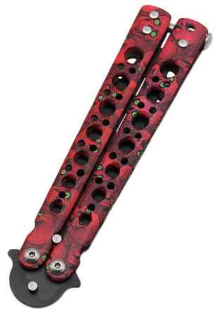 Ніж метелик Тренувальний Skall 301-2 Червоний Дніпро