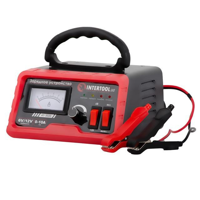 Пристрій зарядний для акумуляторів 6/12 В 0-10 А 6-120 Аг з мікропроцесором INTERTOOL AT-3020 Коломия - фото 4