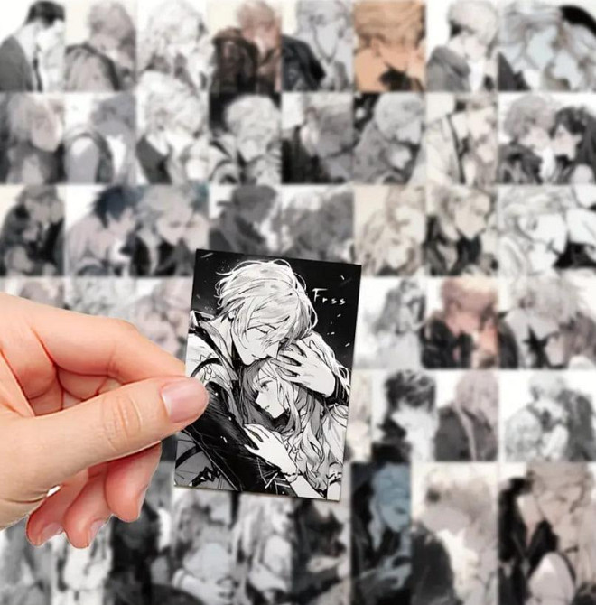 Романтические аниме наклейки. Наклейки Стикеры Аниме. Водонепроницаемые эстетические Аниме наклейки. Киев - изображение 3