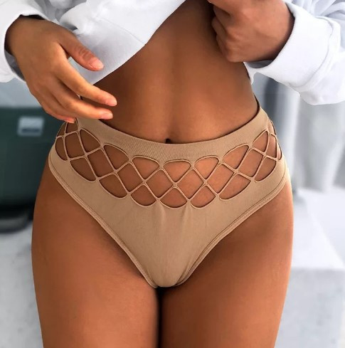 Стринги с высокой талией женские 42-44 бежевый Киев - изображение 1