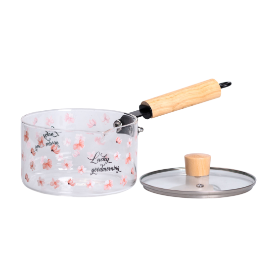 Скляний ківш із кришкою для кухні 1.8 л ручкою і носиком HP-34-19 Київ